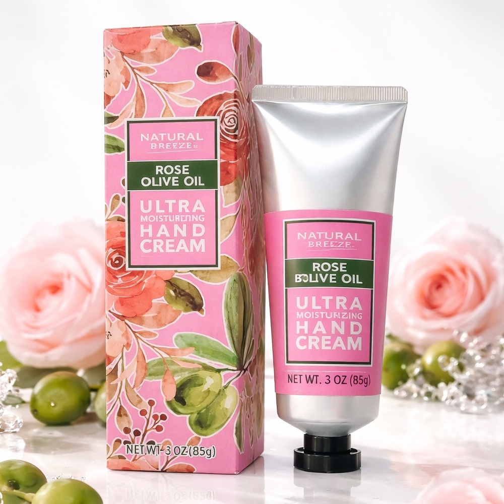 🌺 Natural Breeze Rose Olive Oil Ultra Moisturizing Hand Cream (3 oz) - Picture 1 of 1